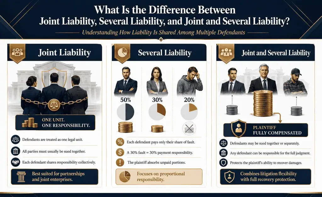 Joint and Several Liability: What It Means and How It Works Difference Between Joint Liability, Several Liability, and Joint and Several Liability
