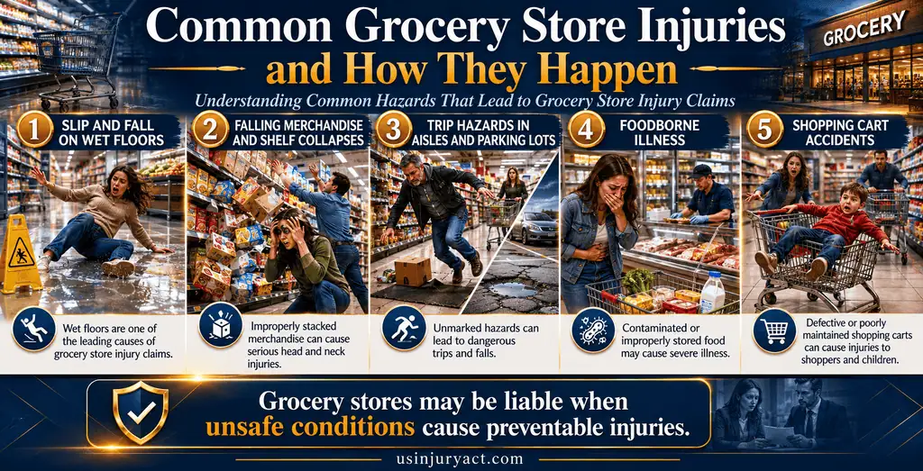 Common Grocery Store Injuries and How They Happen infographics
