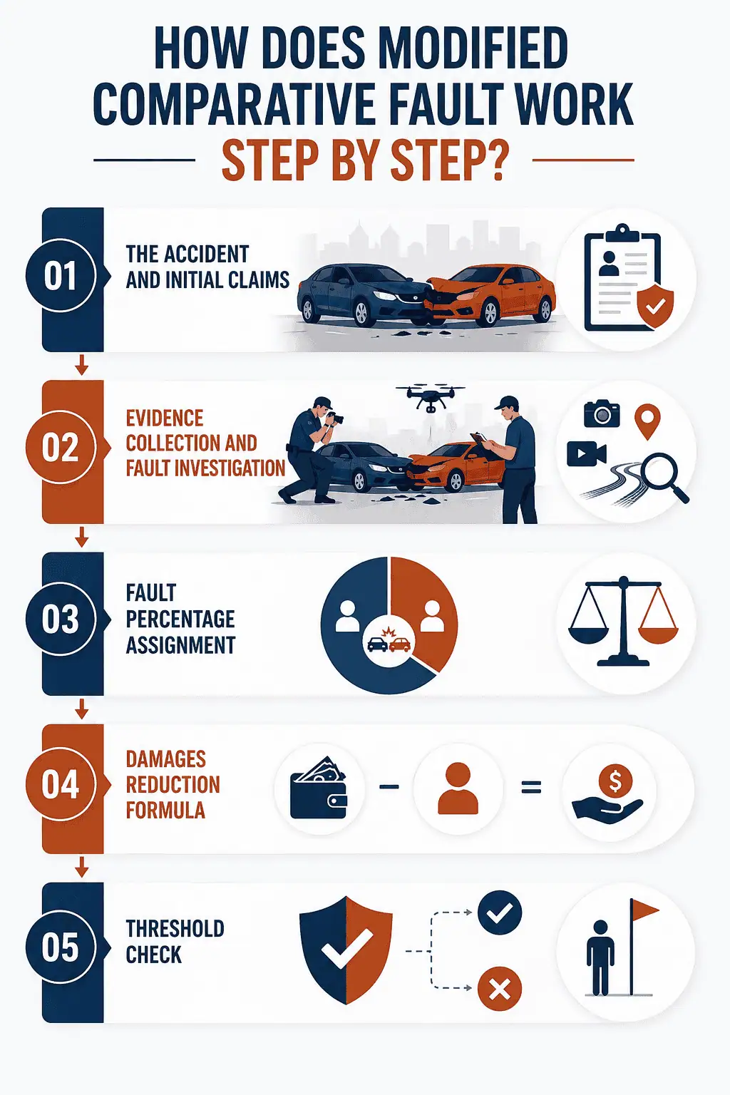 How Modified Comparative Fault Work Infographic