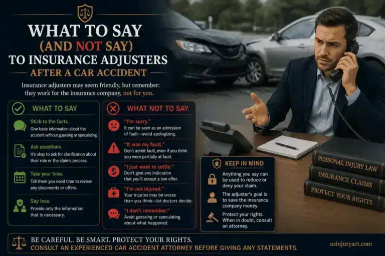 What to Say (and NOT Say) to Insurance Adjusters After a Car Accident